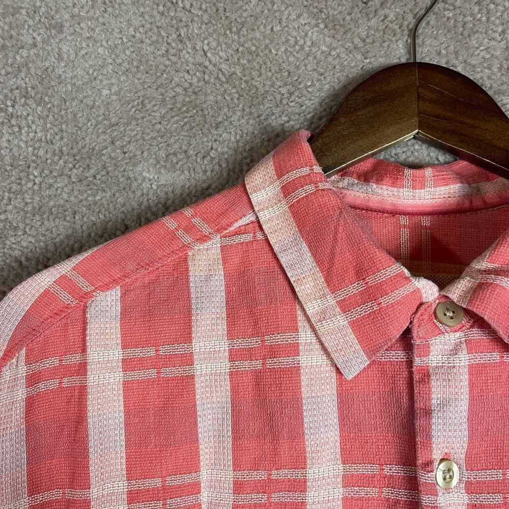 Tommy Bahama Shirt Mens Medium M Pink/White Plaid Short Sleeve Silk Blend Casual - Picture 4 of 10